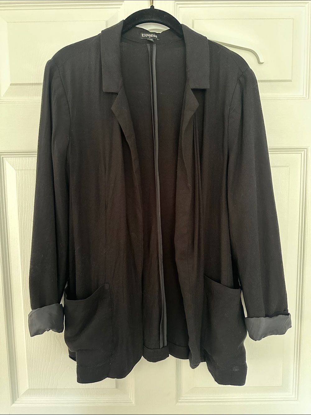 Express Women's Black Open-Blazer with Front Pockets